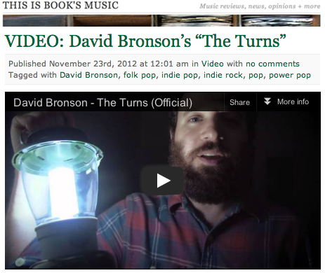 David Bronson The Turns music video on This Is Book's Music