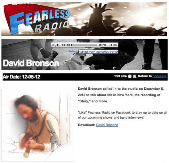 David Bronson interviewed by Chicago's Fearless Radio