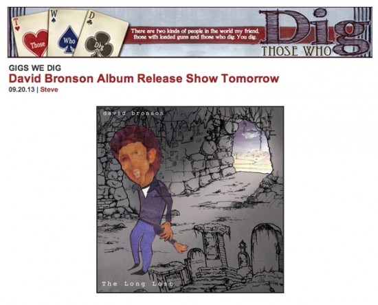 Preview of David Bronson's 'The Long Lost' album release party at Brooklyn Bowl, Sept 21, 2013