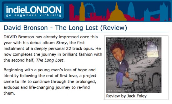 Indie London reviews David Bronson's new album The Long Lost