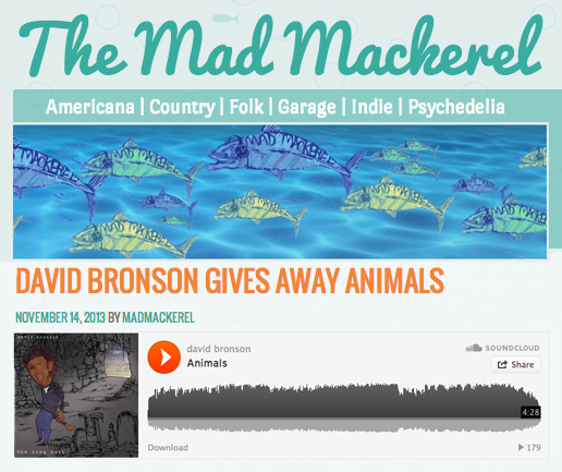 David Bronson releases single 'Animals' from The Long Lost on Mad Mackerel