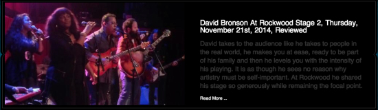 Review of David Bronson at Rockwood Music Hall by Rock NYC Live and Recorded