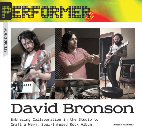 Performer Magazine's Studio Diary with David Bronson and Godfrey Diamond on the making of his new album Questions.