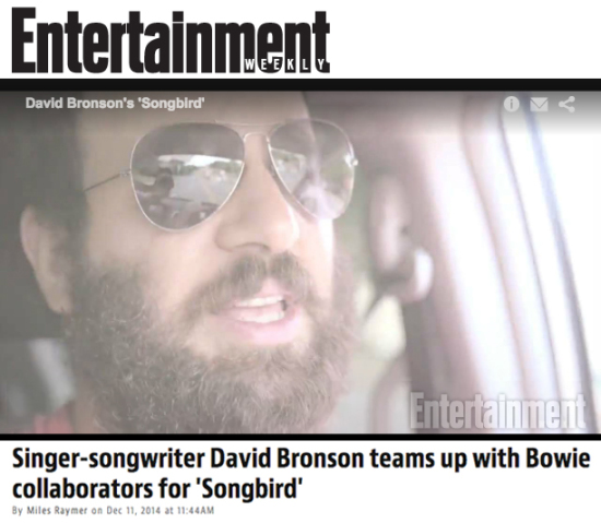 Entertainment Weekly premieres the official video for David Bronson's "Songbird"